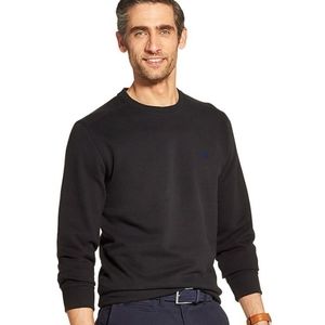 Izod Black Sportswear Fleece Crewneck Pullover